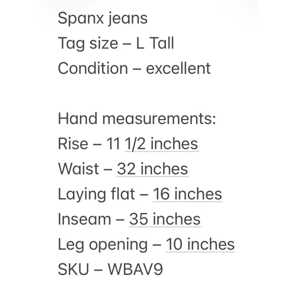 Spanx Womens Flare Tall Pull On Blue Denim Jeans L Tall Meas: 32x35